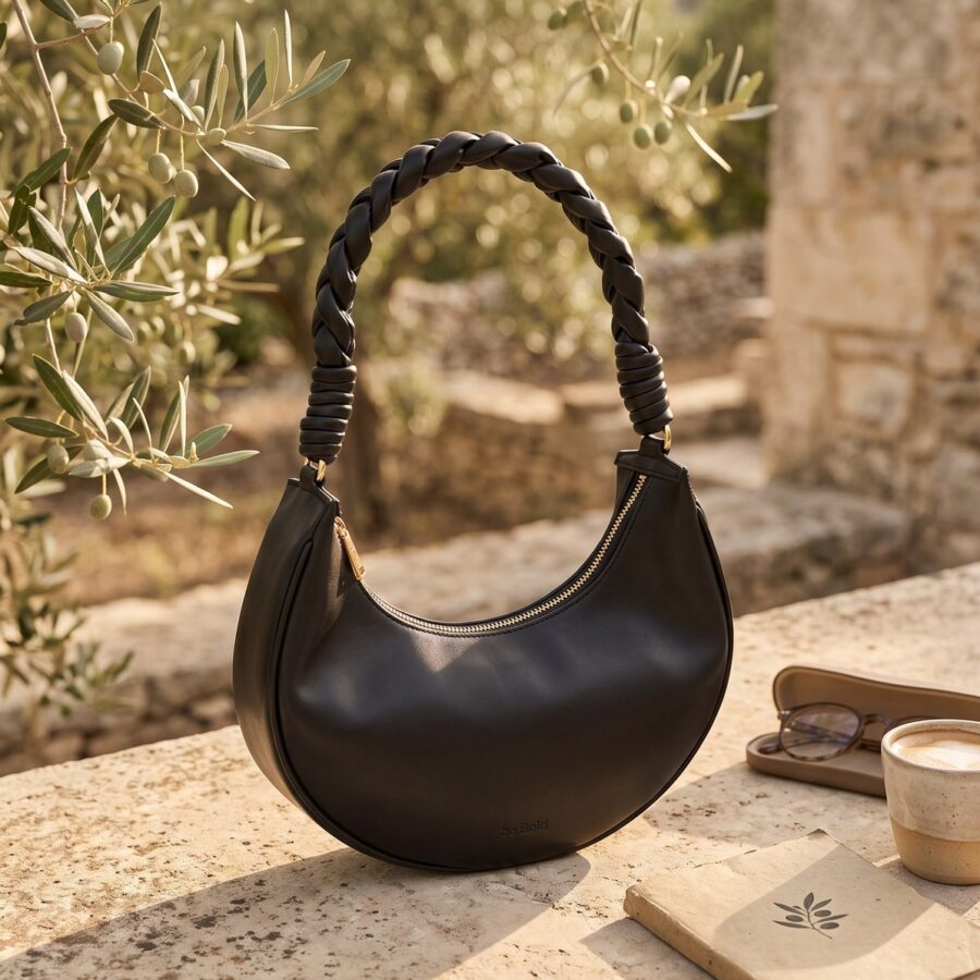 The.CP set on a stone ledge in an olive grove