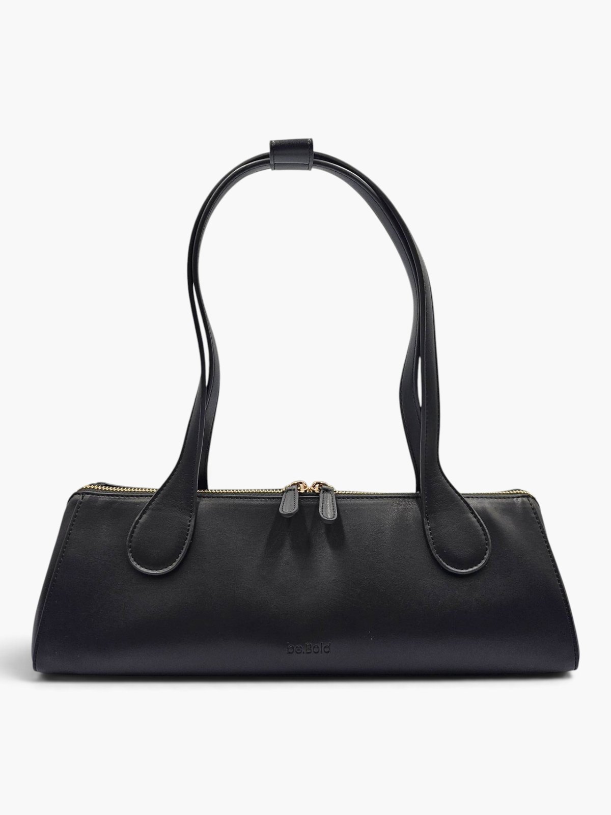The.KDD folded shoulder bag in black, front view